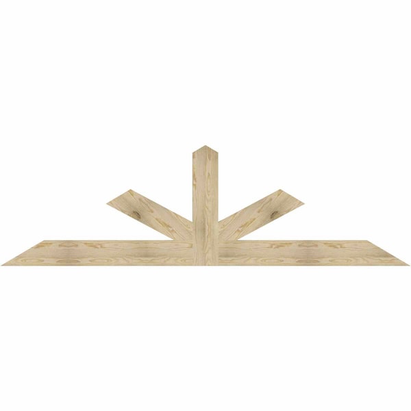 Ekena Millwork Saratoga Rough Sawn Timber Gable Bracket, Douglas Fir, 96"W x 28"H x 2"D x 6"F, 7/12 Pitch GBW096X28X0206SAR00RDF - main